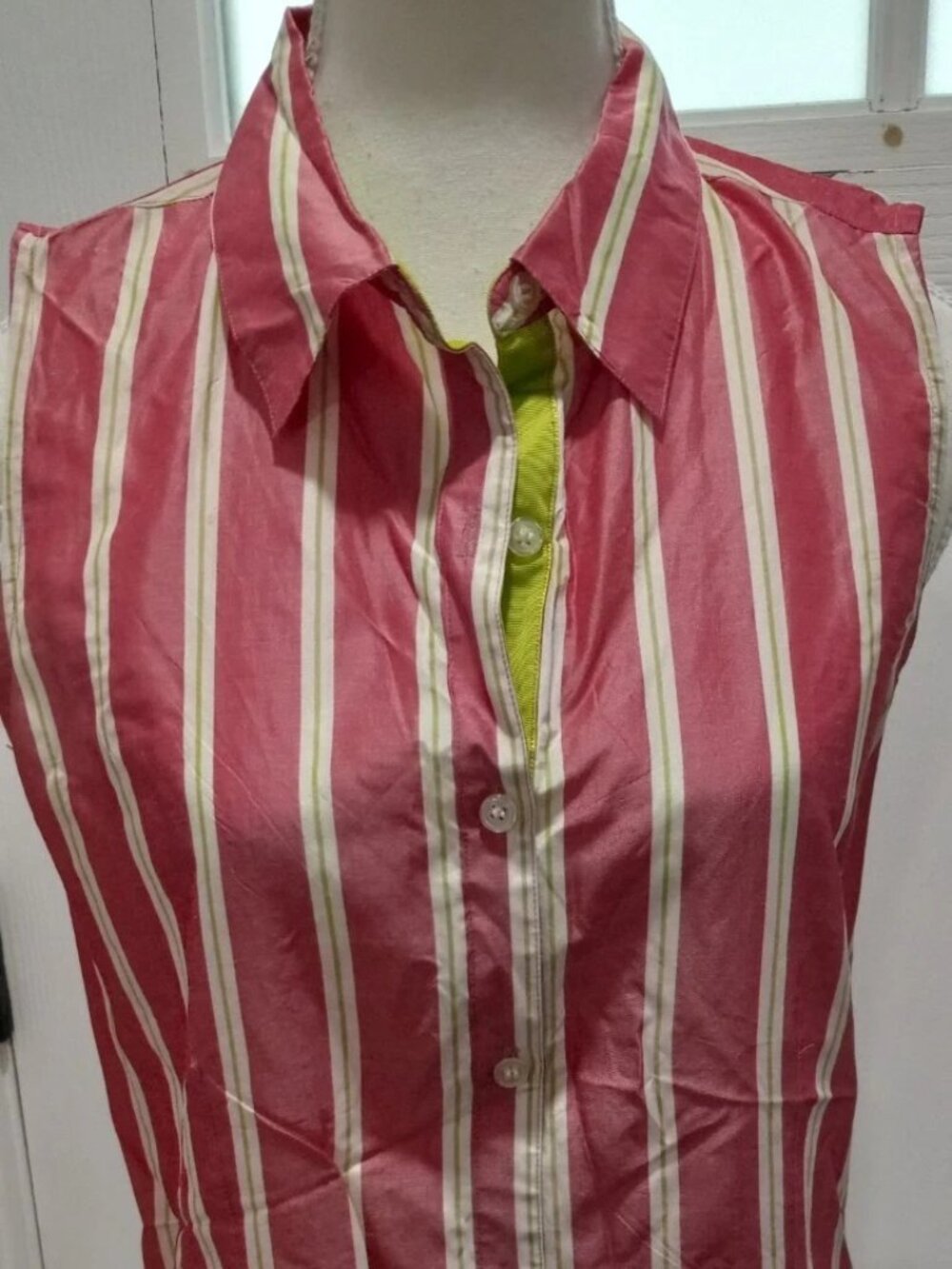 Bushwacker Women Sleeveless Striped Top Shirt Size 8 Silk Blend